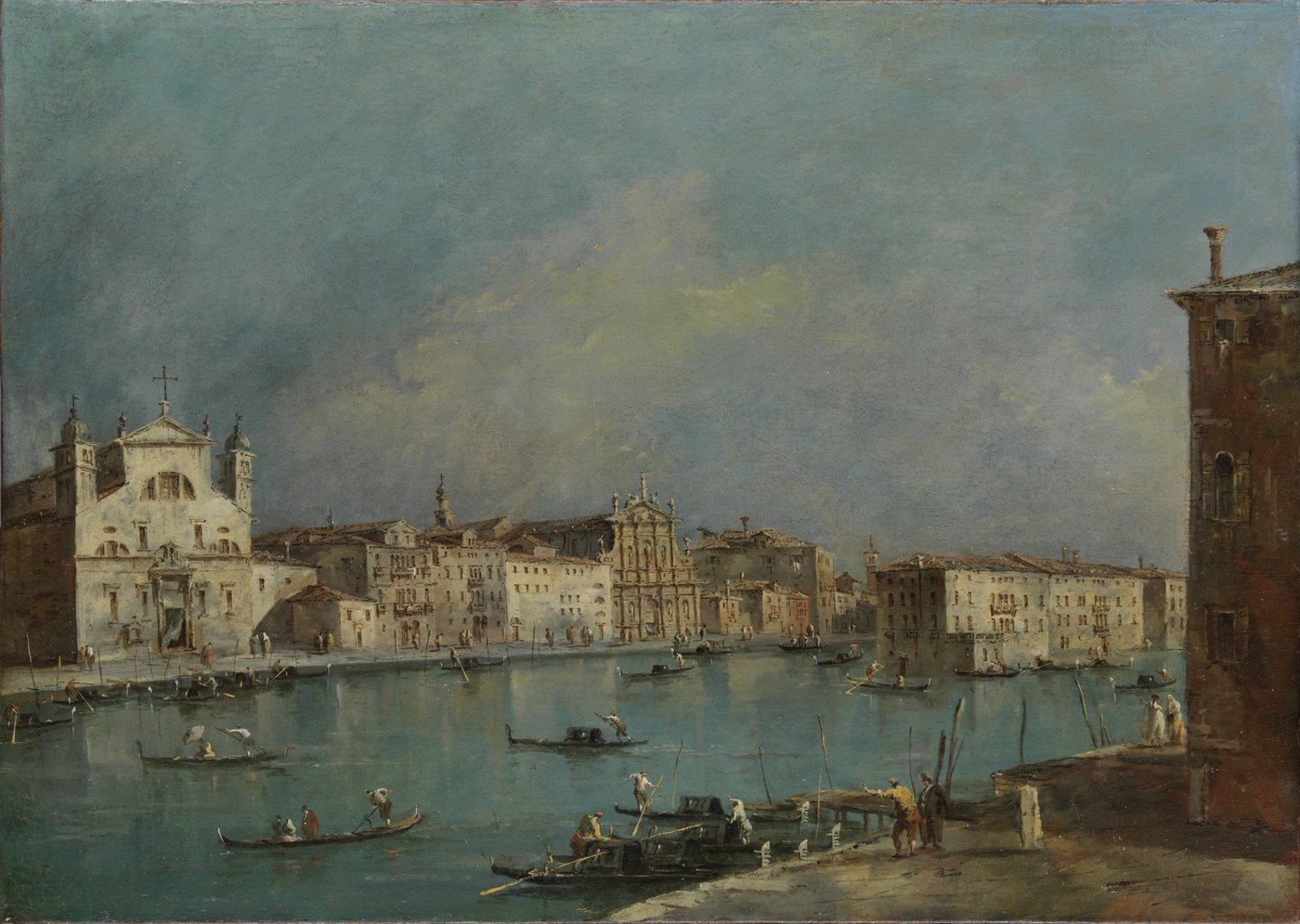 Wasser, Häuser und Menschen auf Booten