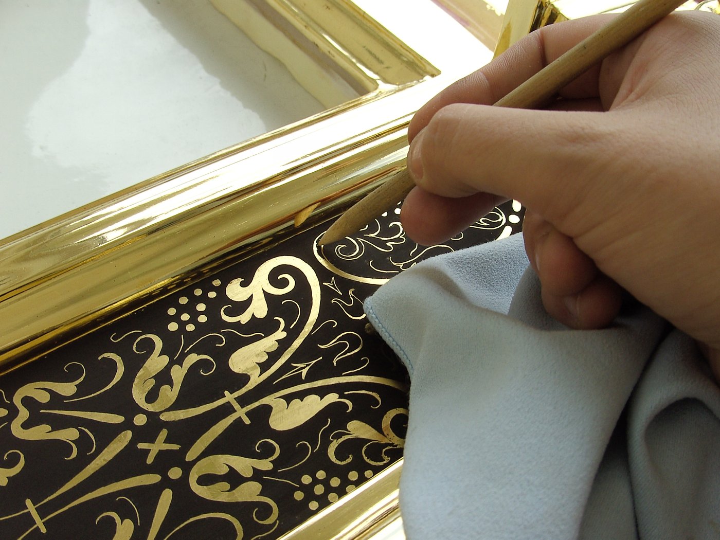 mit Veronika Laurer, Vergoldermeisterin an der Gemäldegalerie