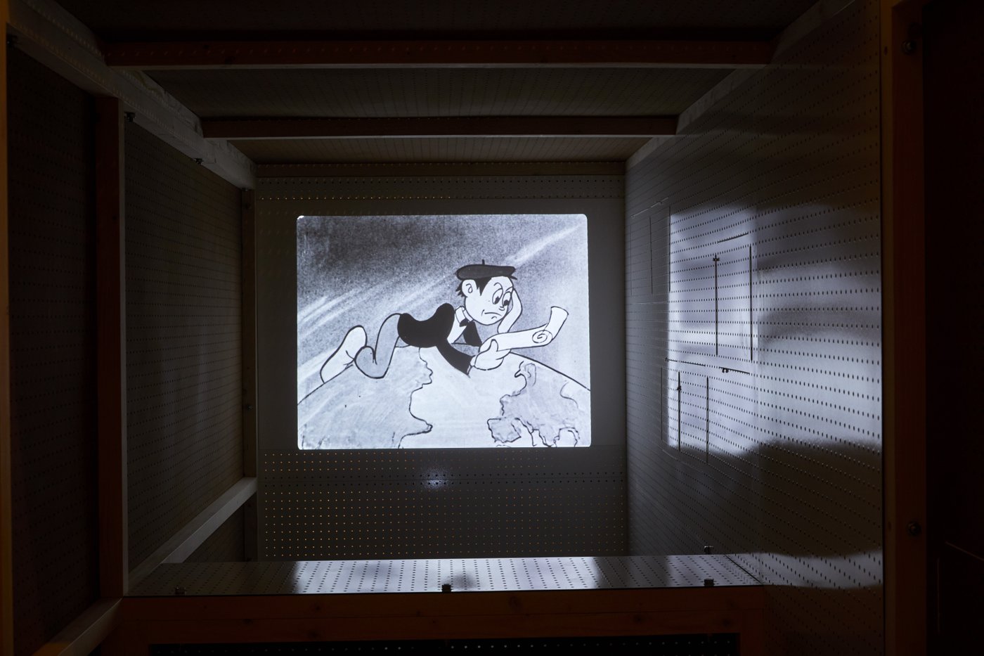 Photo of a filmstill in black and white