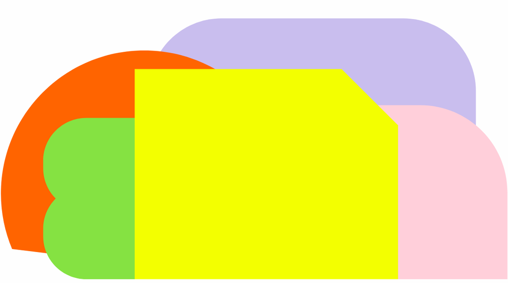 Starting Page of online platform Kiosk coloured fields of starting page